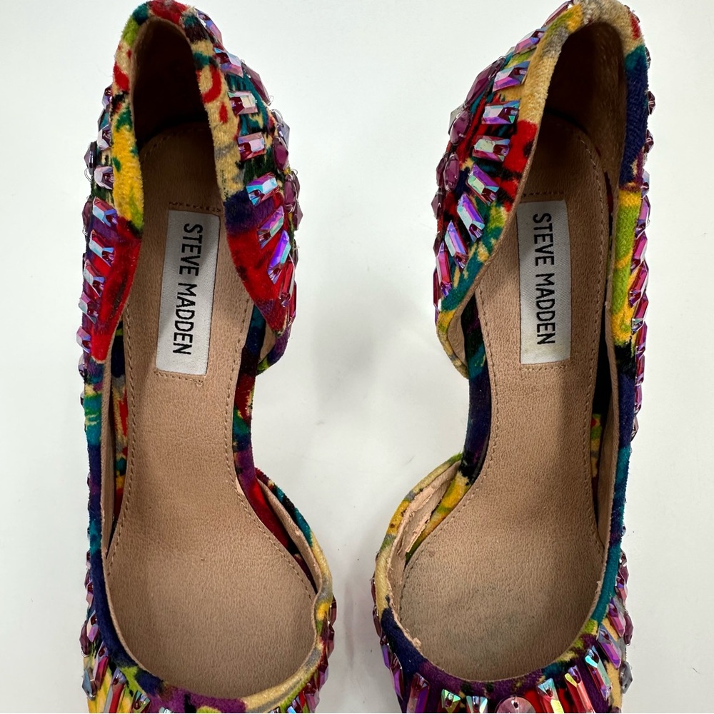 STEVE MADDEN Heels GALACTIK Womens 7.5 M Rhinestone Colorful Stilettos DAMAGE - Picture 6 of 15